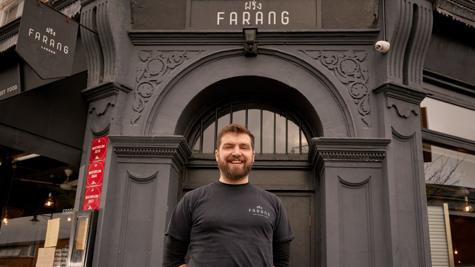 Sebby Holmes in front of the Farang