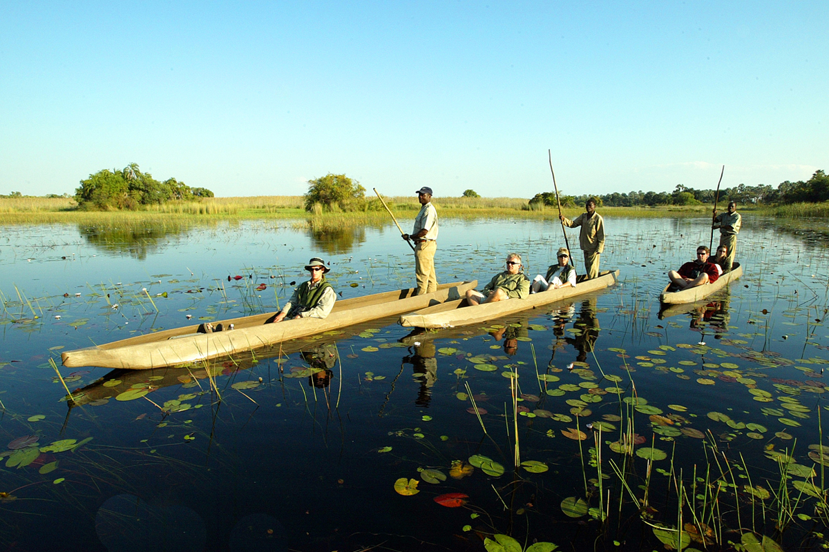 Boating in the Okavango Delta