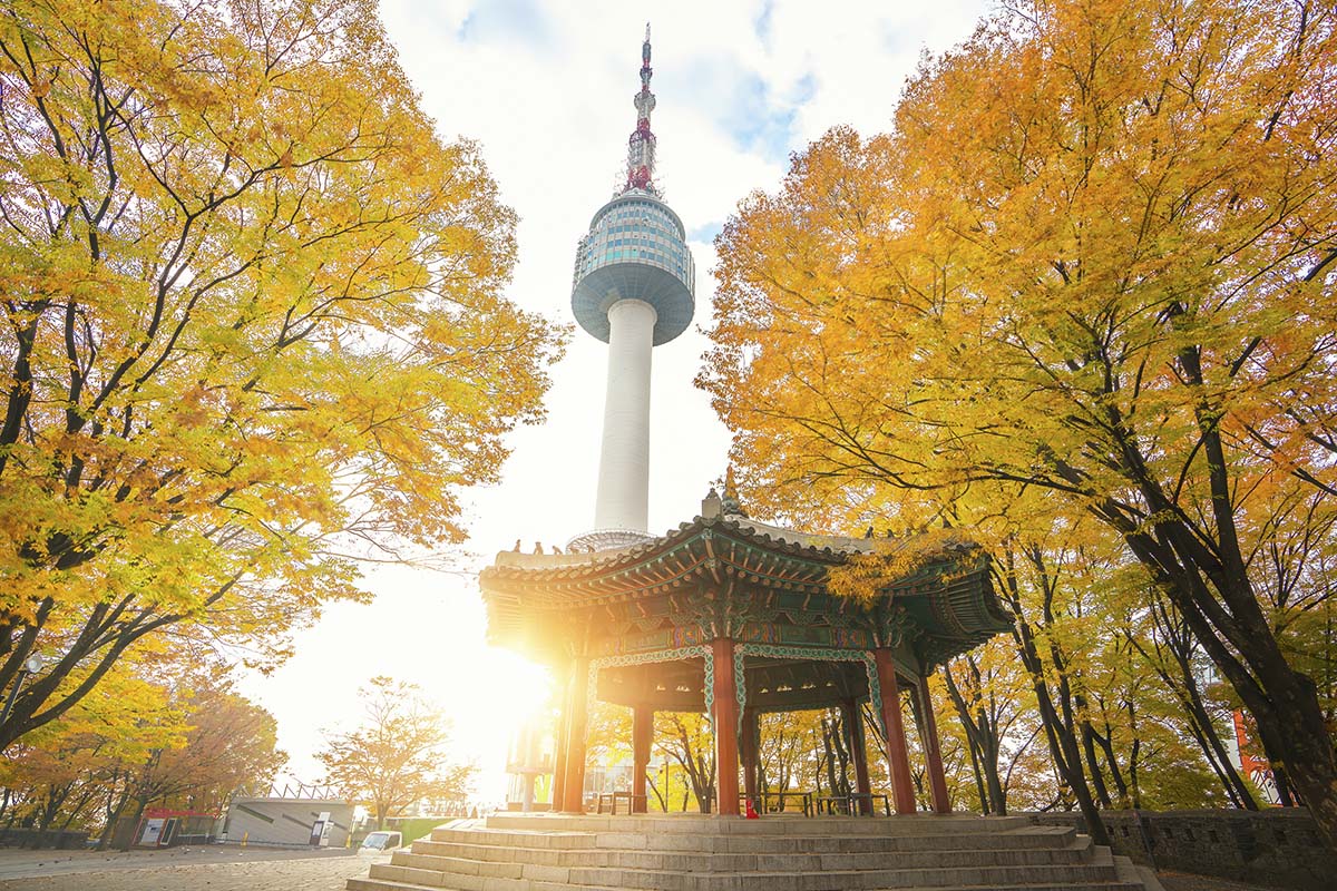 N Seoul tower and Chinese pavilion