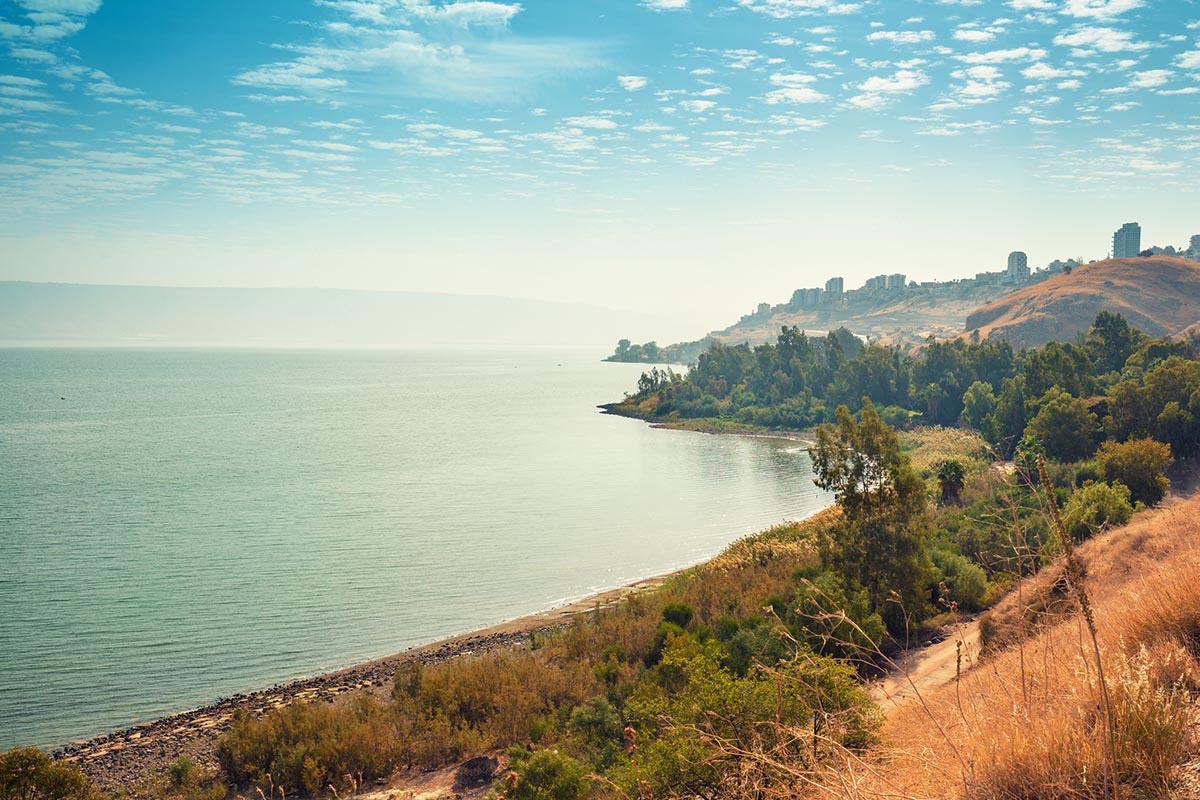 Panoramic view of Tiberias in Galilee, The Sea of Galilee