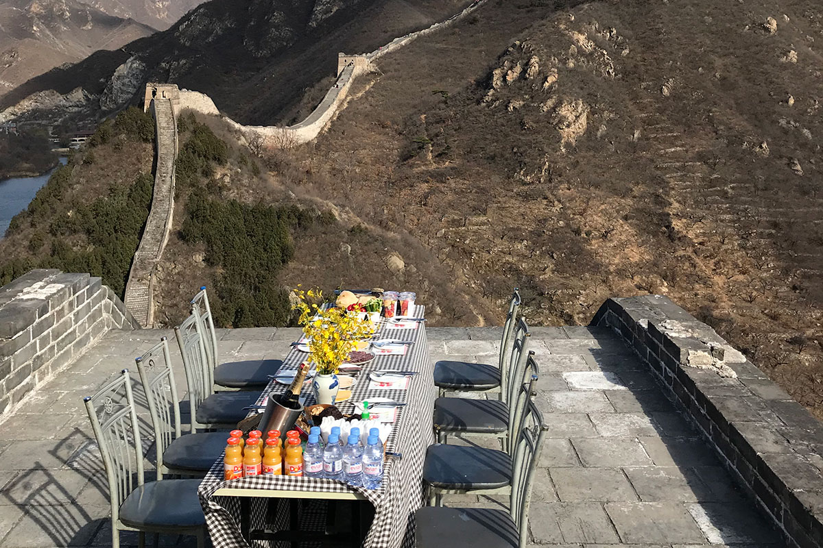 Picnic on The Great Wall of China