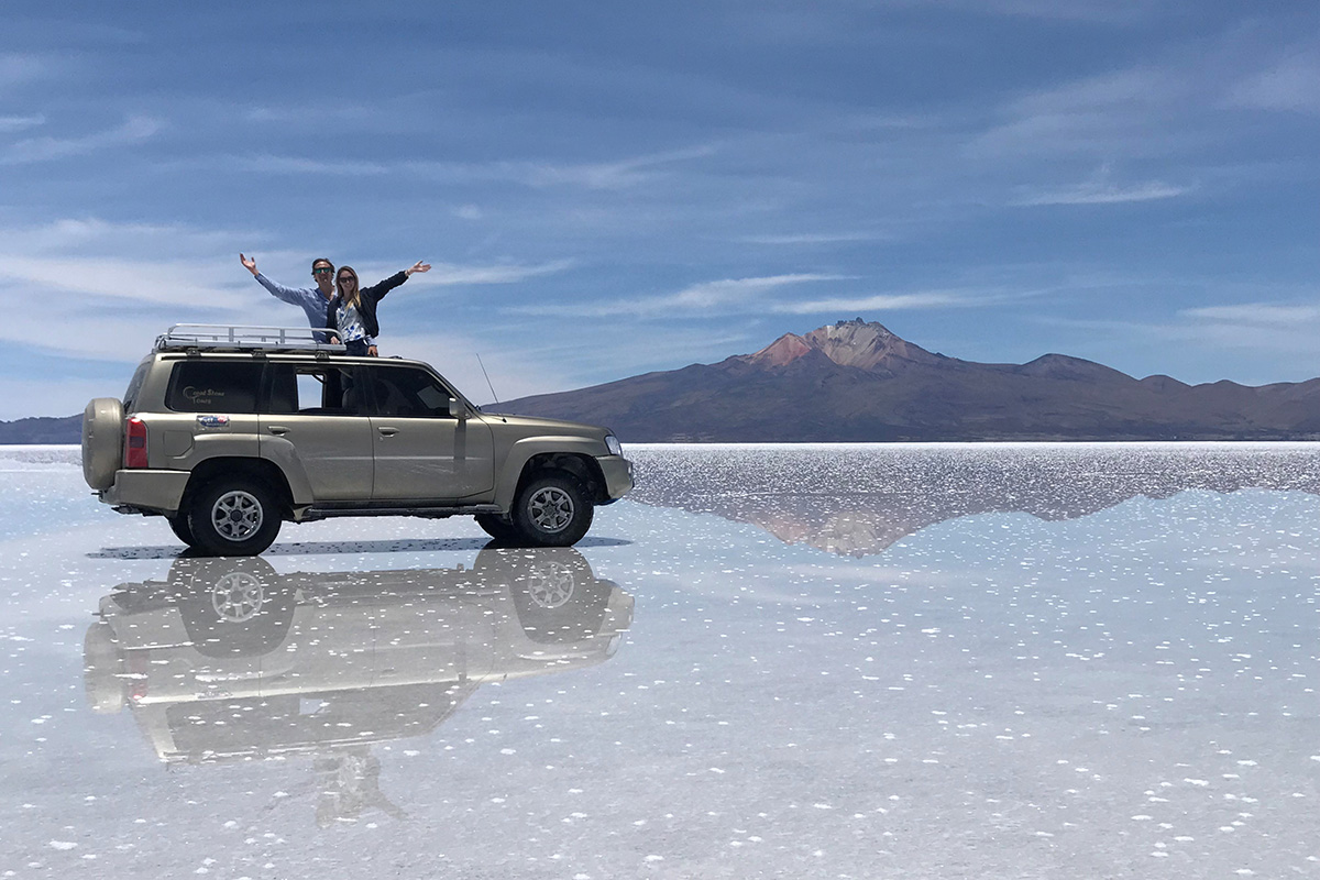 Travel to Bolivia to experience a salt flat