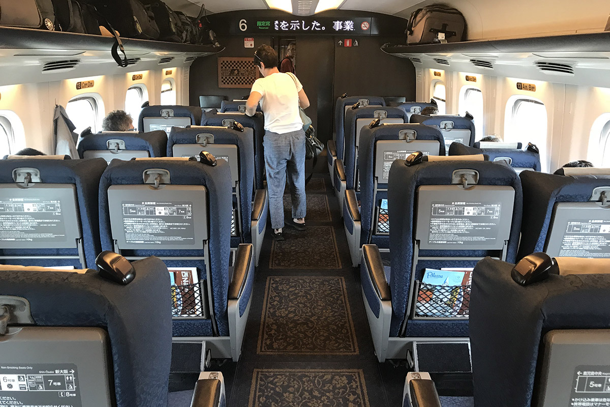 Travelling through Japan by bullet train
