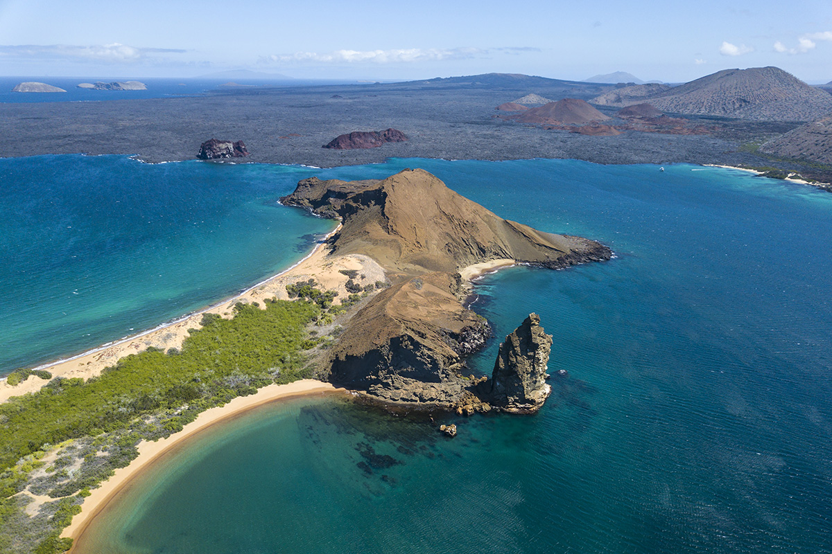 Visit the Galapagos Islands, here an aerial view