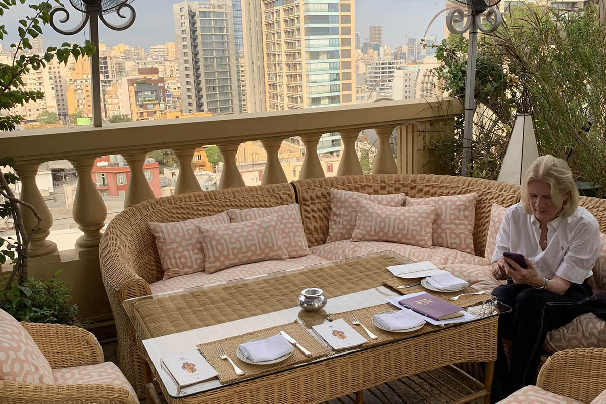 Henrietta Loyd at The Hotel Albergo during her travel to Beirut, Lebanon