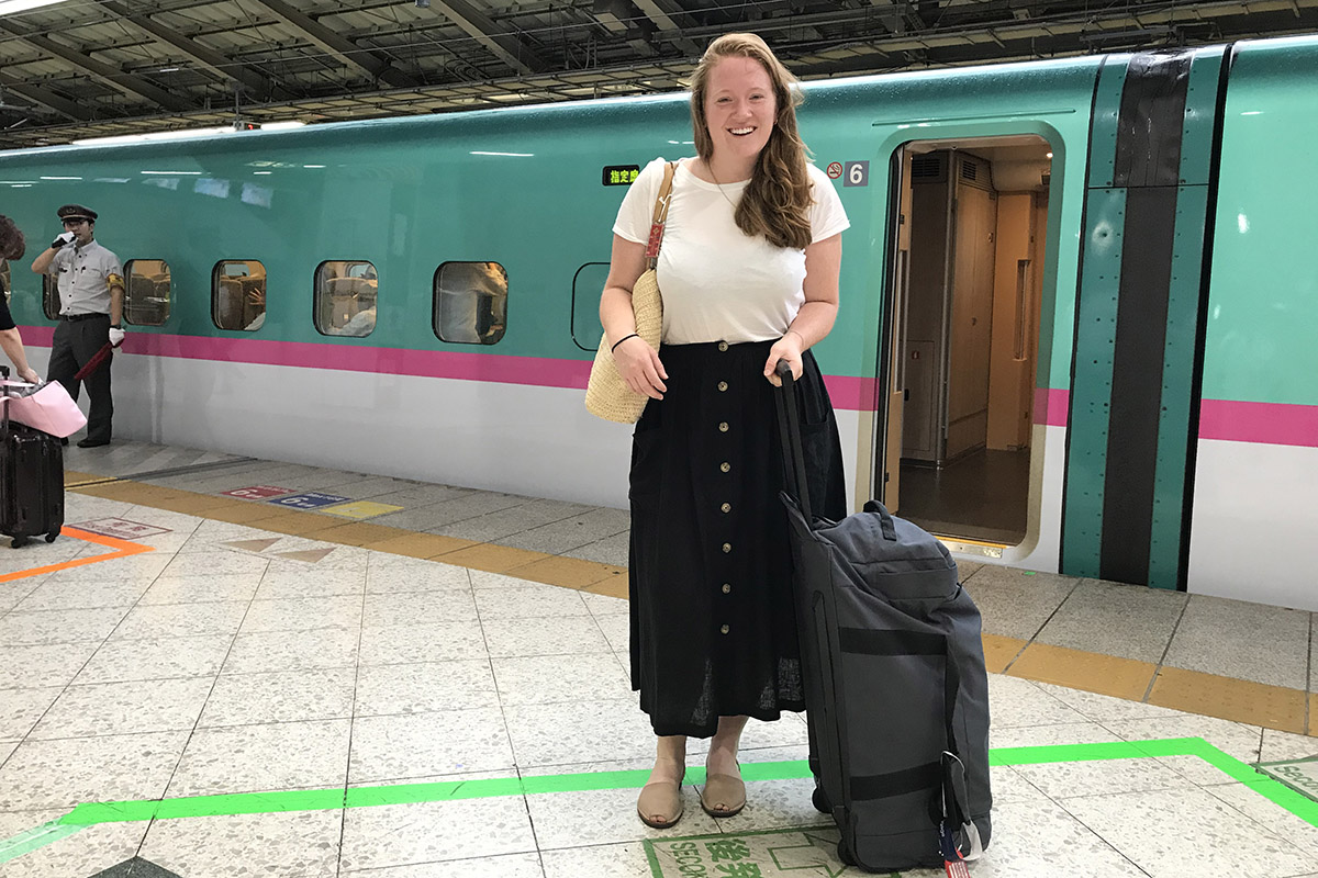 Travelling through Japan by bullet train