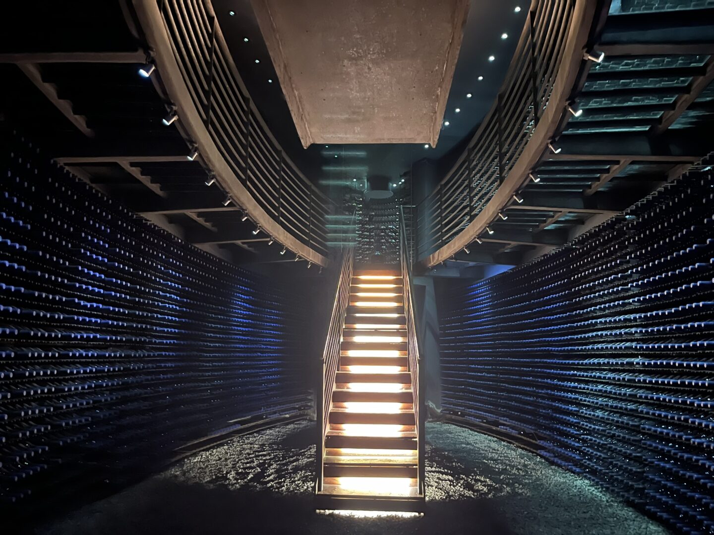 stair to wine cellar, Clos Apalta, Chile