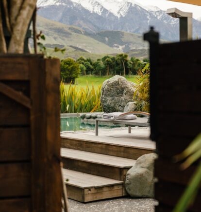 Pool Entrance, Hapuku Lodge & Tree Houses, Kaikoura, New Zealand