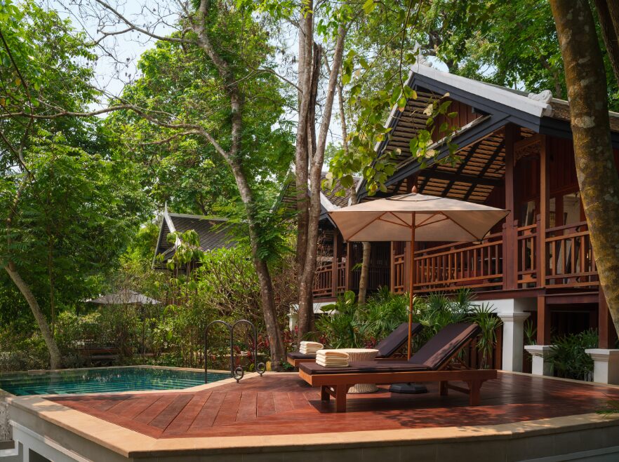 Waterfall Pool Villa Terrace, Rosewood, Luang Prabang, Laos