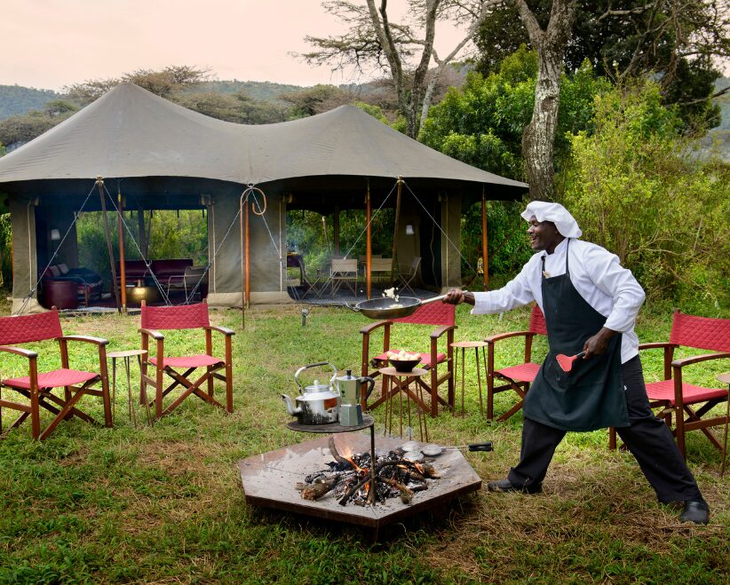 Open fire cooking at Angama Safari Camp