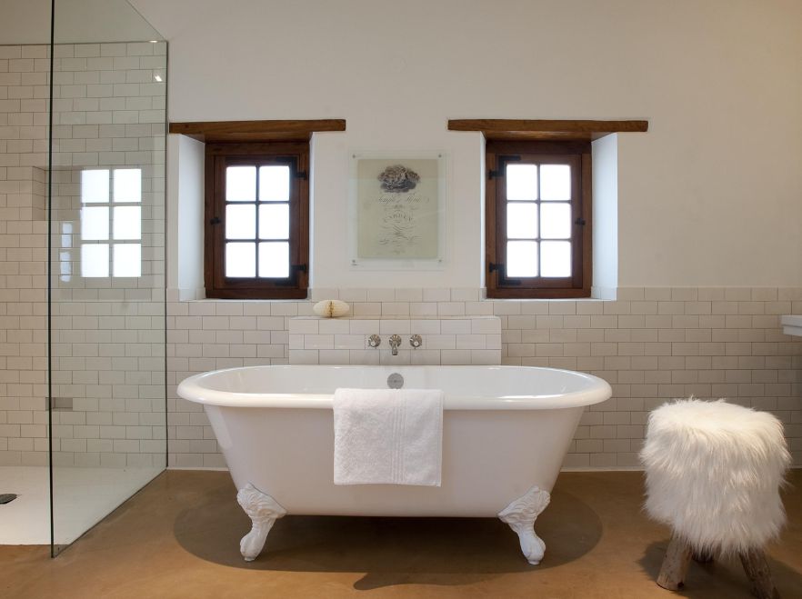 A cottage bathroom at Babylonstoren, The Winelands, South Africa
