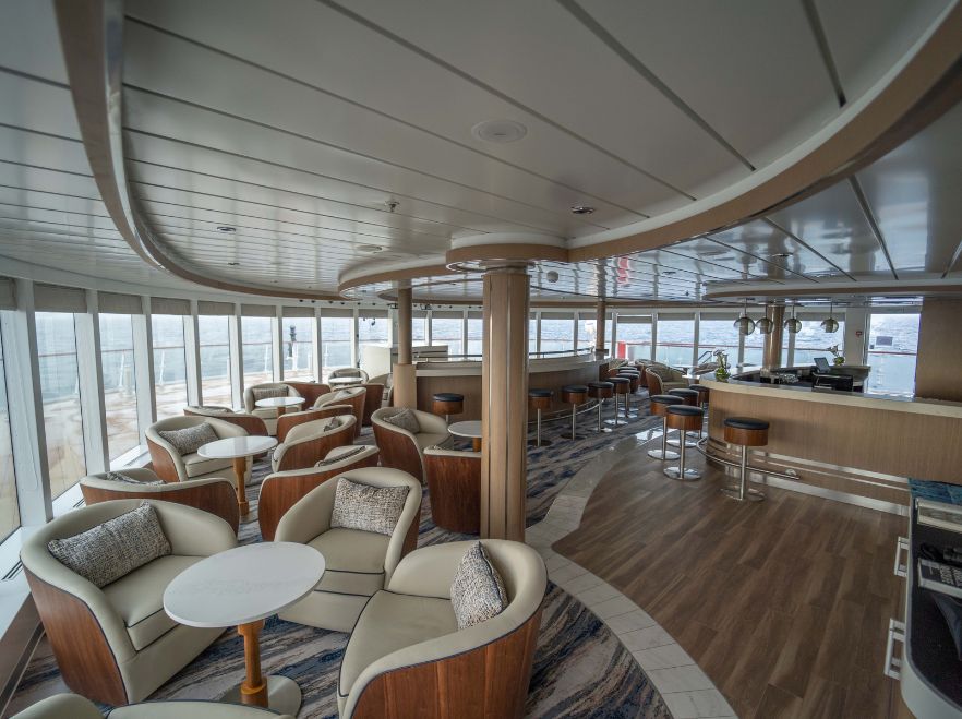 The observation lounge on the Greg Mortimer