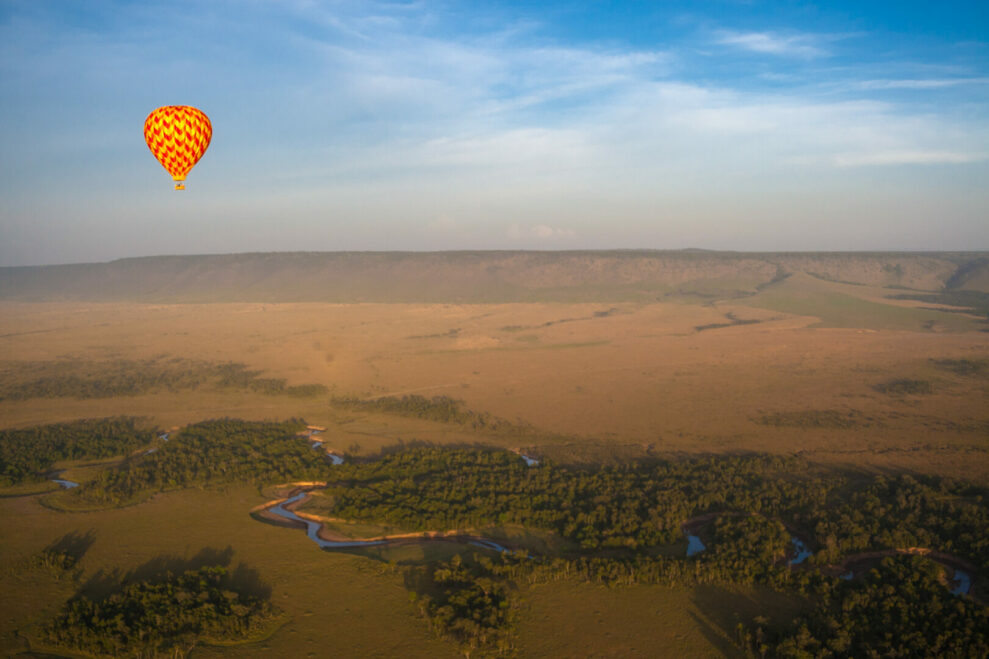 Hot air balloon over the Maasai Mara
