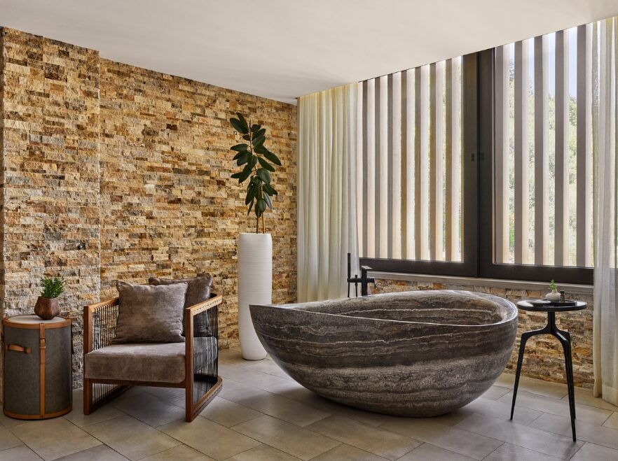 A bathroom in a suite at the Lodge at Blue Sky
