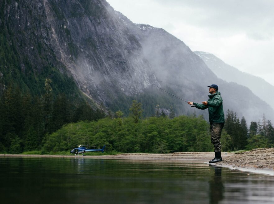 Fly fishing at Nimmo Bay