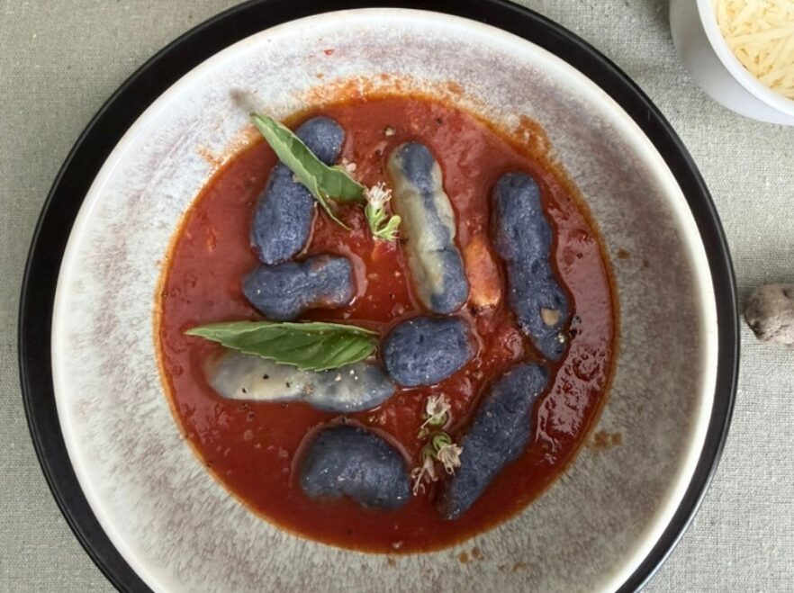 Purple potato gnocchi in the Atacama