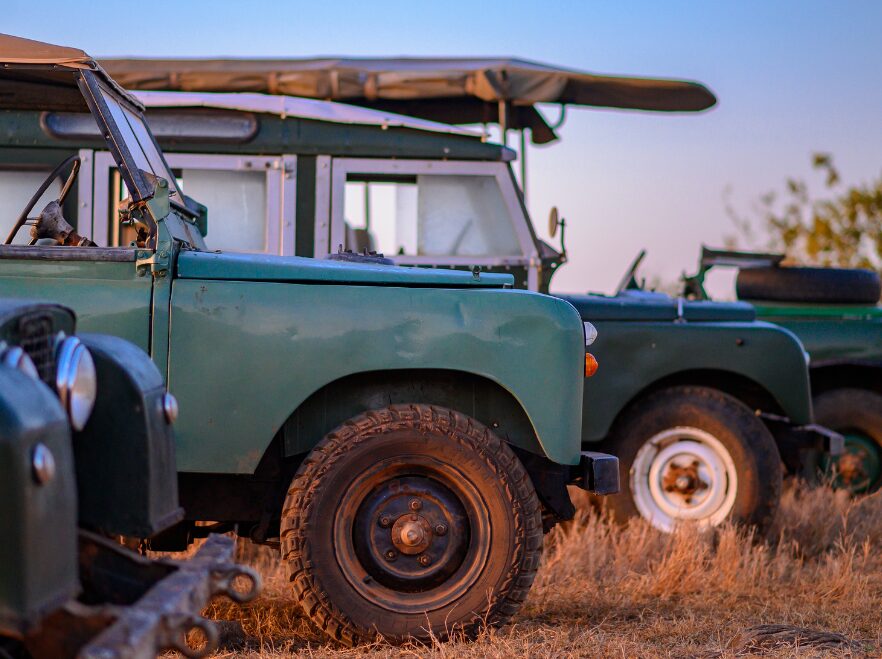 Moon Camp's classic Land Rovers