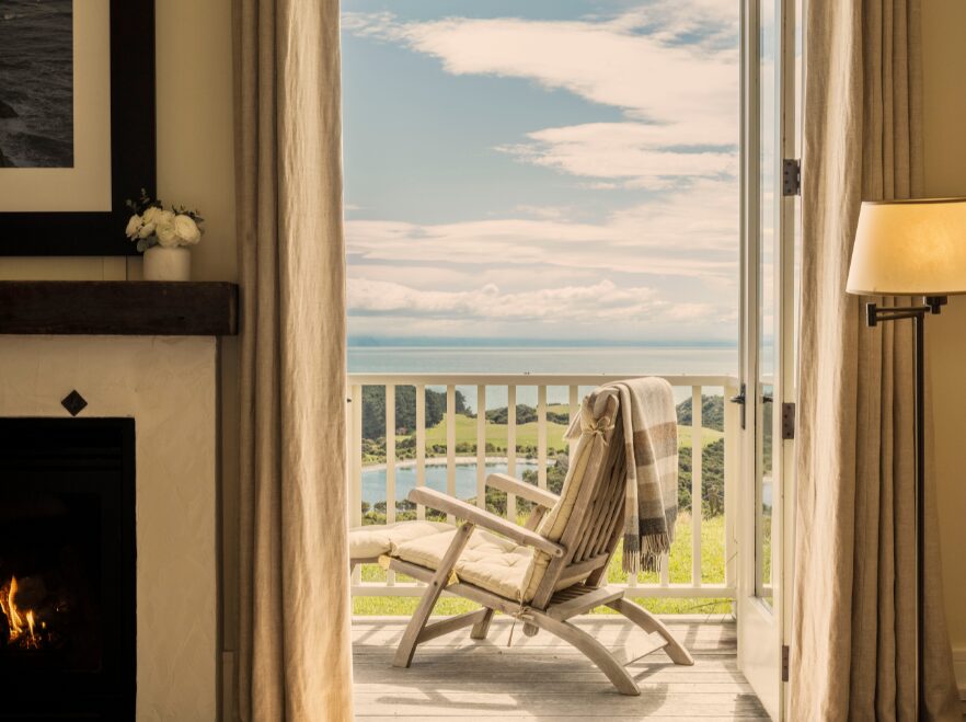 Grand Lodge Junior Suite Balcony, Rosewood Cape Kidnappers, Hawke's Bay, New Zealand