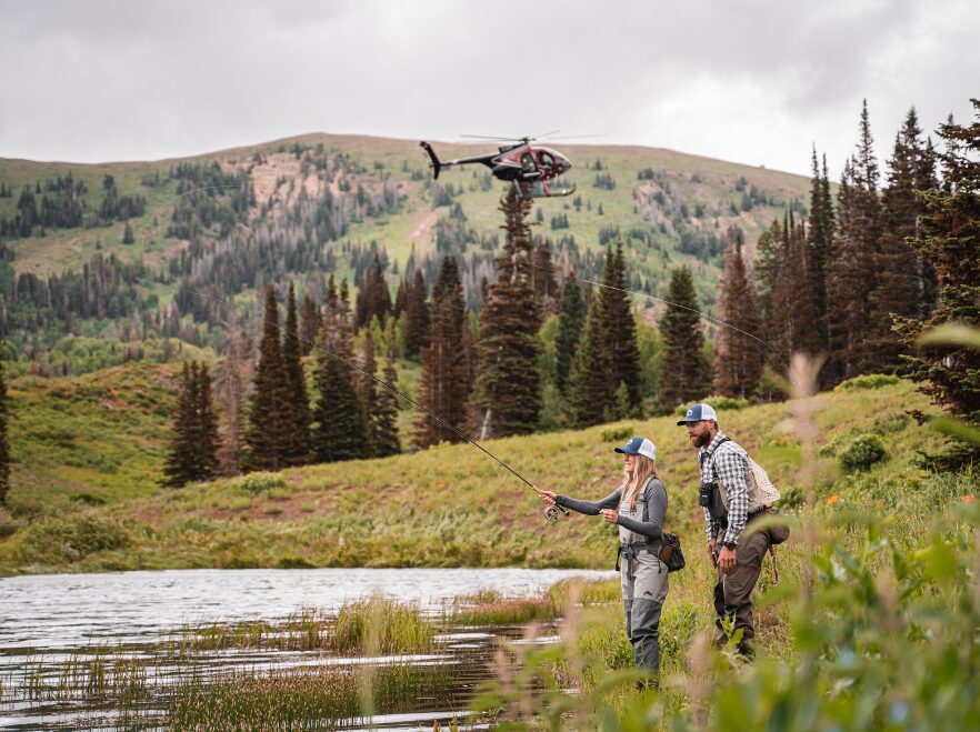 Heli-fishing from the Lodge at Blue Sky