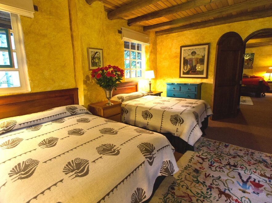 A twin room at Hacienda Cusin