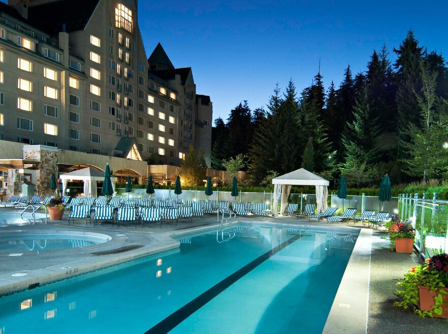 The pool at the Fairmont Chateau, Whistler