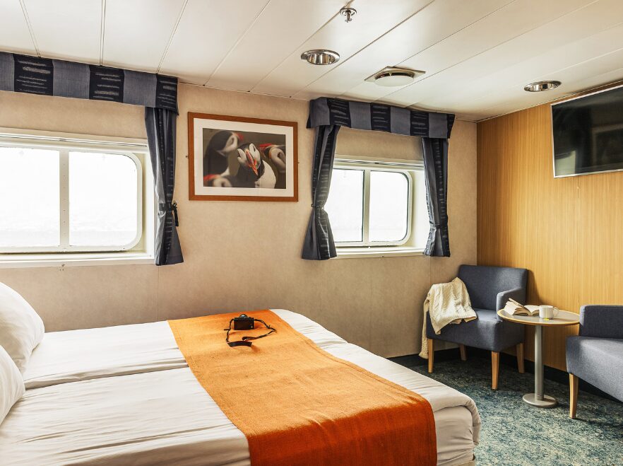 A cabin onboard the MS Quest