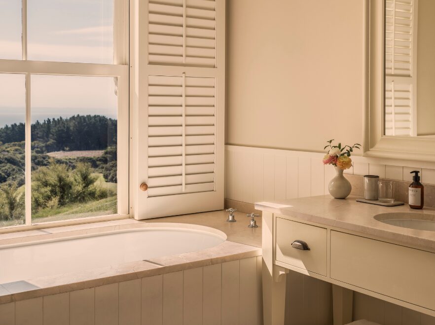 Grand Ridge Junior Suite Bathroom, Rosewood Cape Kidnappers, Hawke's Bay, New Zealand