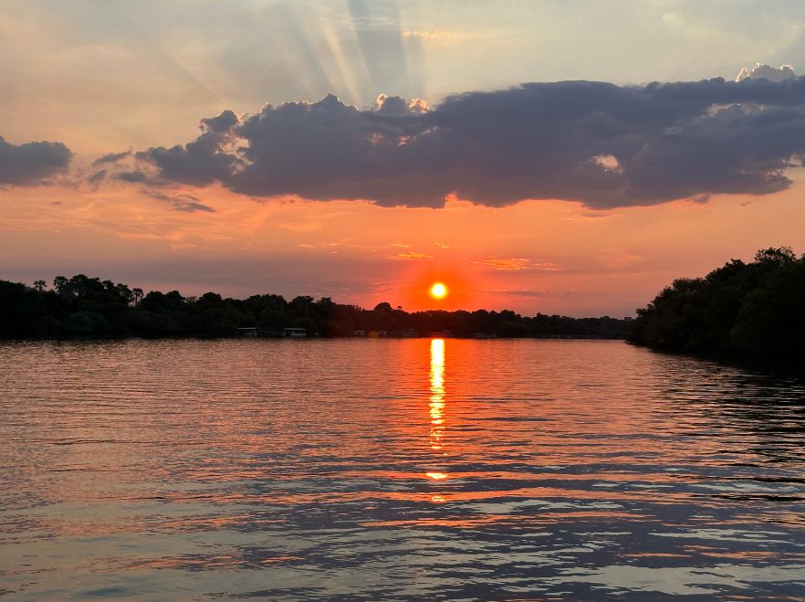 Sunset river cruise above Victoria Falls terry
