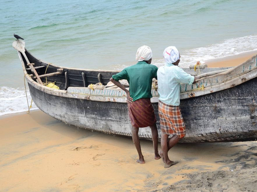Fishermen at Kovalam Beach, Kerala