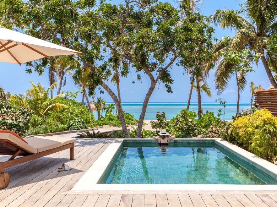 Ocean Views from the Pool in Beachfront Pool Villa, Six Senses, Fiji
