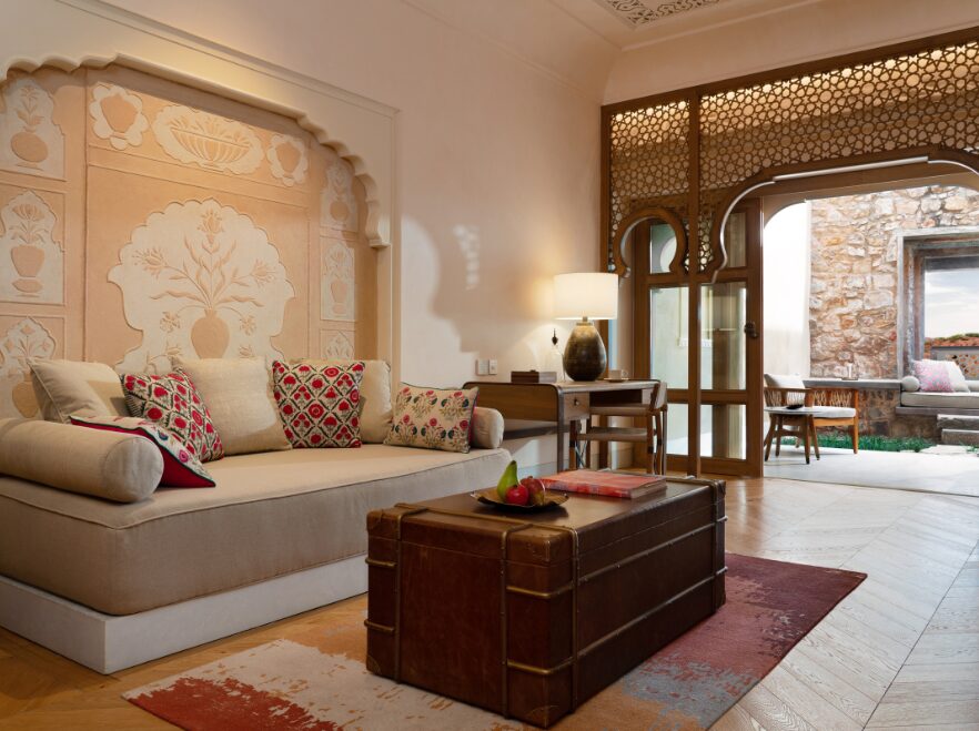 Aravali View Suite Living Room, Six Senses Fort Bawara, Rajasthan, India