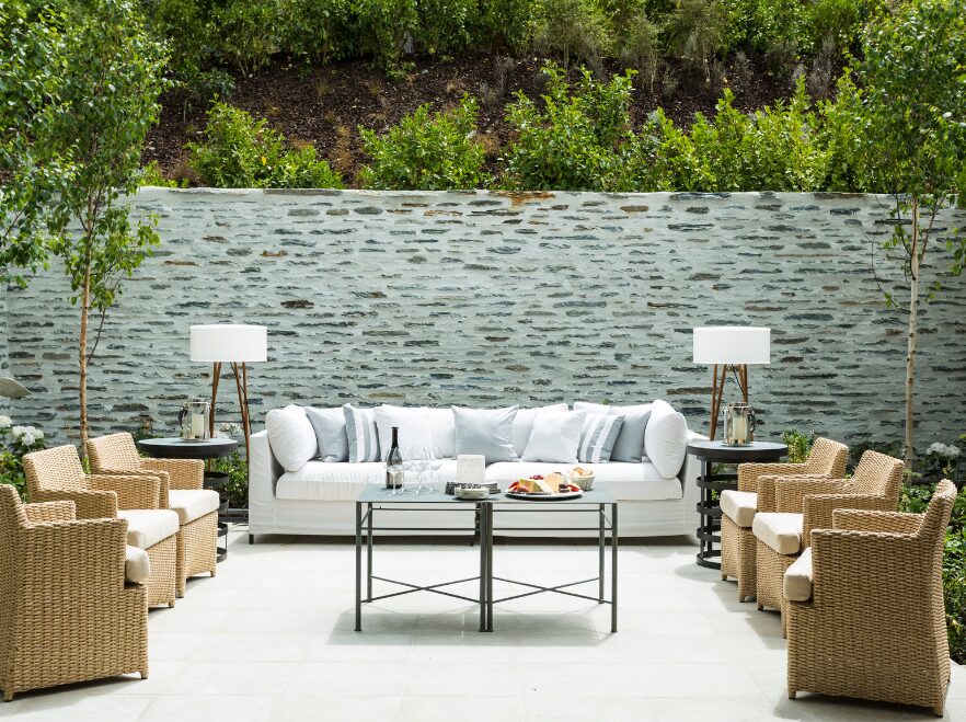 Four Bedroom Villa Courtyard, Rosewood Matakauri, Queenstown, New Zealand