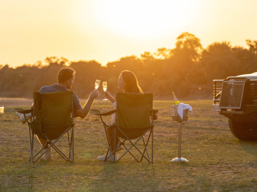 Sundowners at Chinzombo Safari Camp, South Luangwa National Park, Zambia WETU