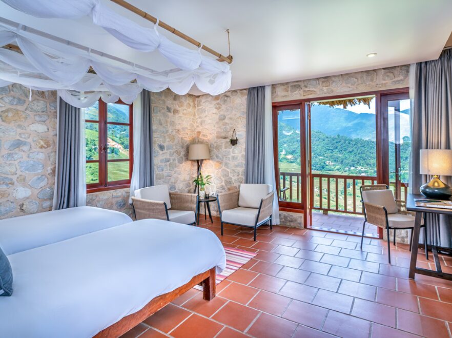 A room at Topas Ecolodge, Sapa, Vietnam