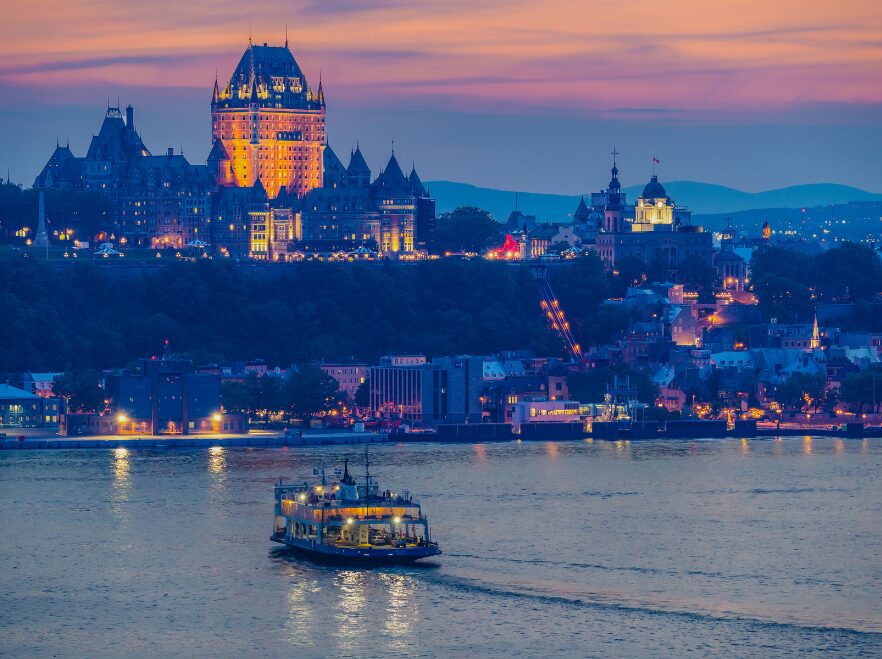 Québec City at night GETTY