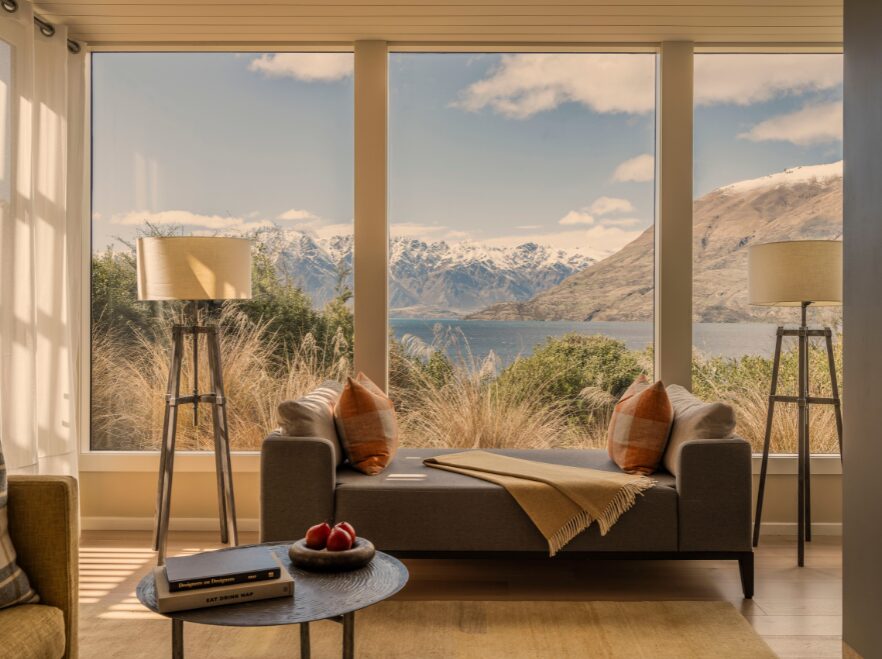 Lake View Suite Living Room, Rosewood Matakauri, Queenstown, New Zealand