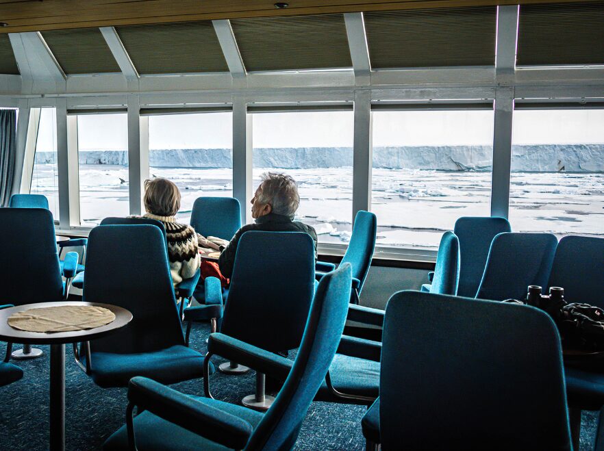 A view from the observation lounge on the MS Quest