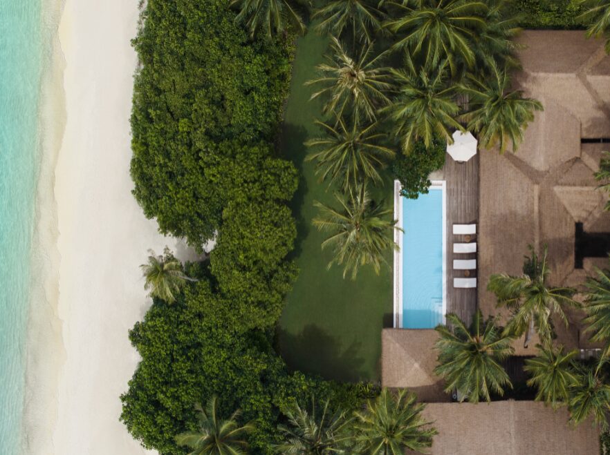 Beach Villa Aerial, COMO Maalifushi, The Maldives