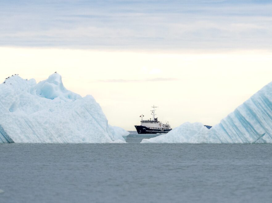 MS Sjøveien hiding in the ice