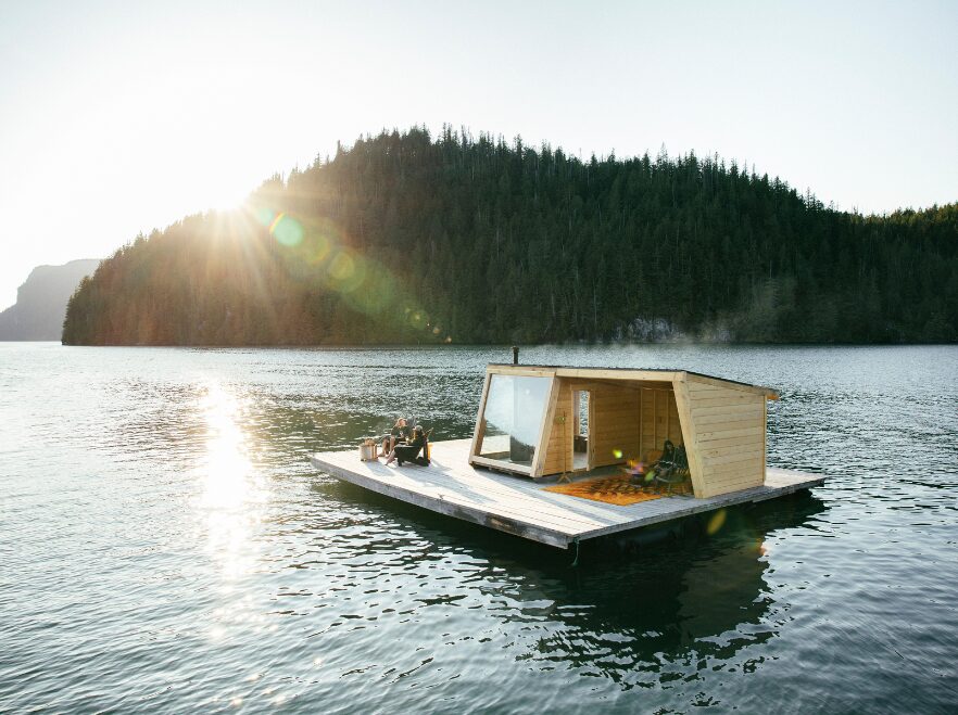 A floating cabana at Nimmo Bay