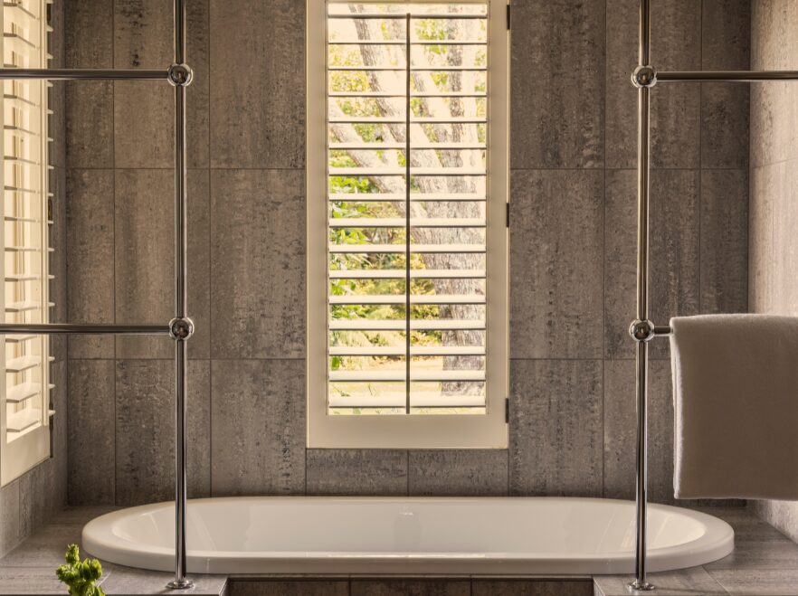 Two Bedroom Villa Bathroom, Rosewood Kauri Cliffs, Matauri Bay, New Zealand