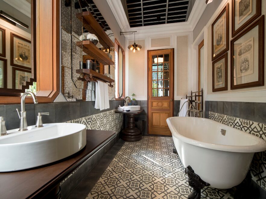 Riverside Villa Bathroom, Rosewood, Luang Prabang, Laos