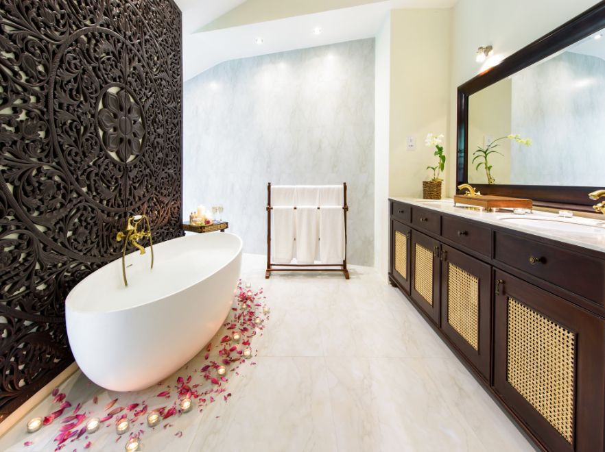 Nikawewa Villa Bathroom, Uga Ulagalla, Cultural Triangle, Sri Lanka