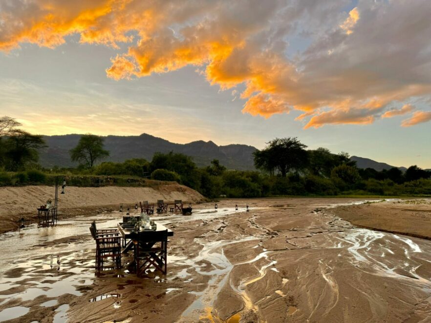 Sundowners at Kalepo Camp, Matthews Mountain Range, Kenya
