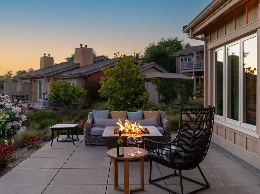 Patio, Bernardus Lodge & Spa, Carmel Valley, California, USA