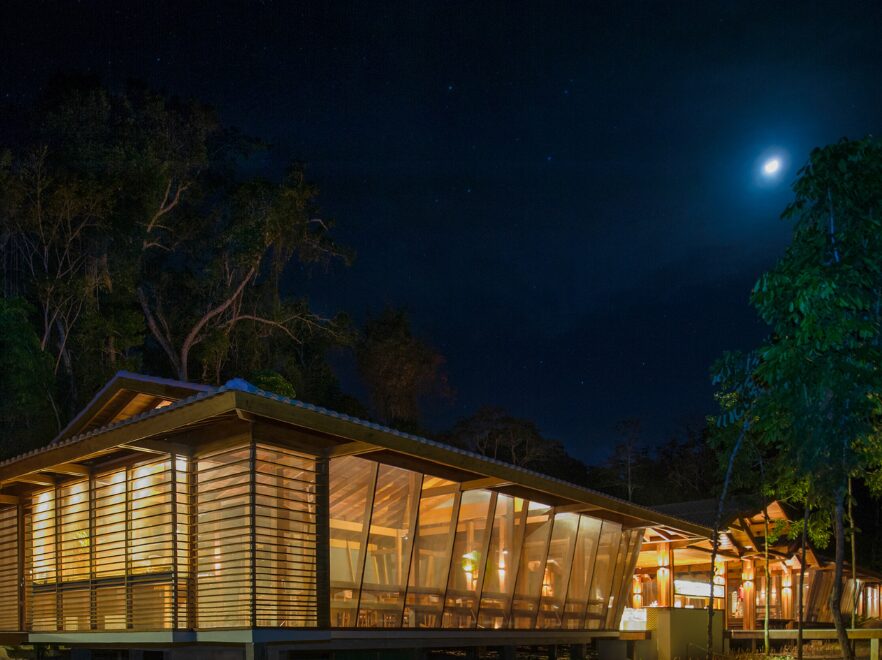 Restaurant at Night, Cristalino Lodge, Amazon Brazil
