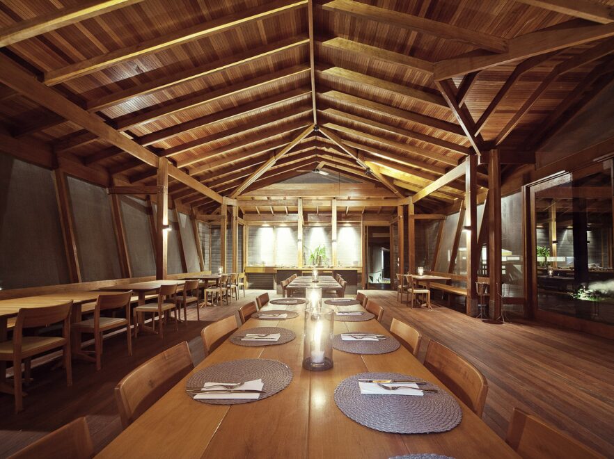 Restaurant with Candle Lights, Cristalino Lodge, Amazon Brazil
