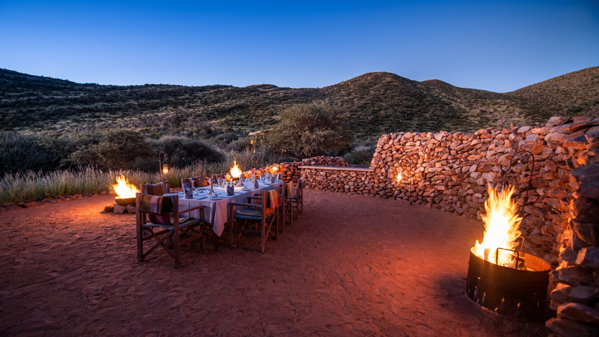 Bouma dinner at Tarkuni Camp, Tswalu, South Africa