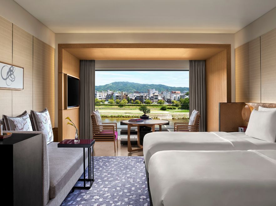 Grand Deluxe Kamogawa Double Bedroom, The Ritz-Carlton, Kyoto, Japan