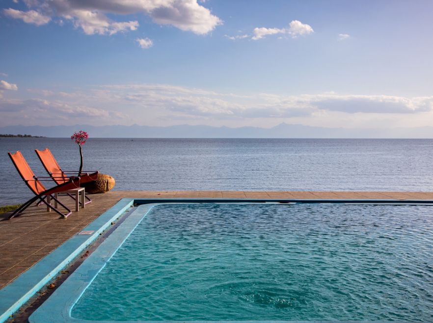 Pool at Pumulani Lodge, Lake Malawi, Malawi